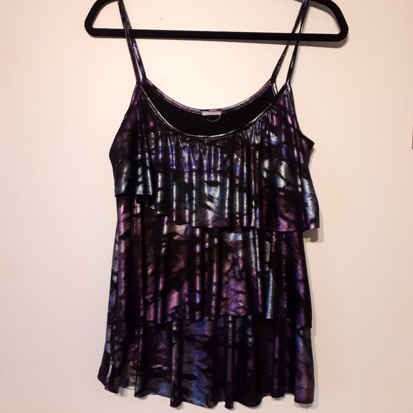 Metallic Ruffled Women's Top - Picture 1 of 2